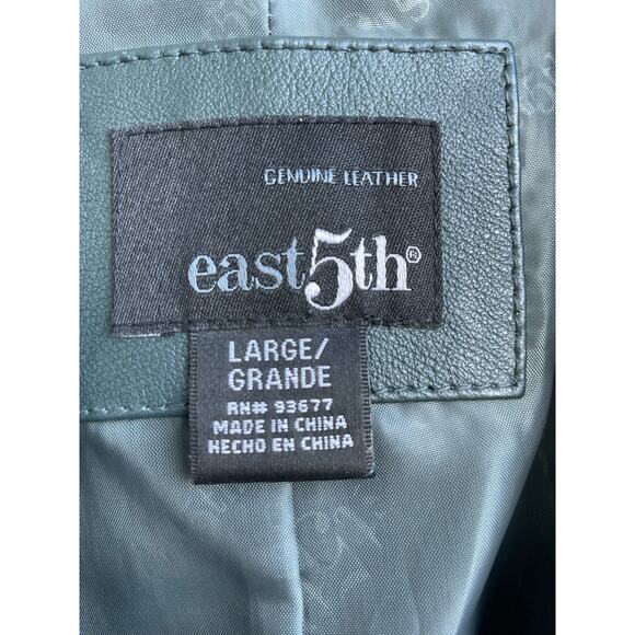 EAST 5th Dark Green Ladies Leather jacket Large - Picture 5 of 9